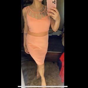 Peach mini dress